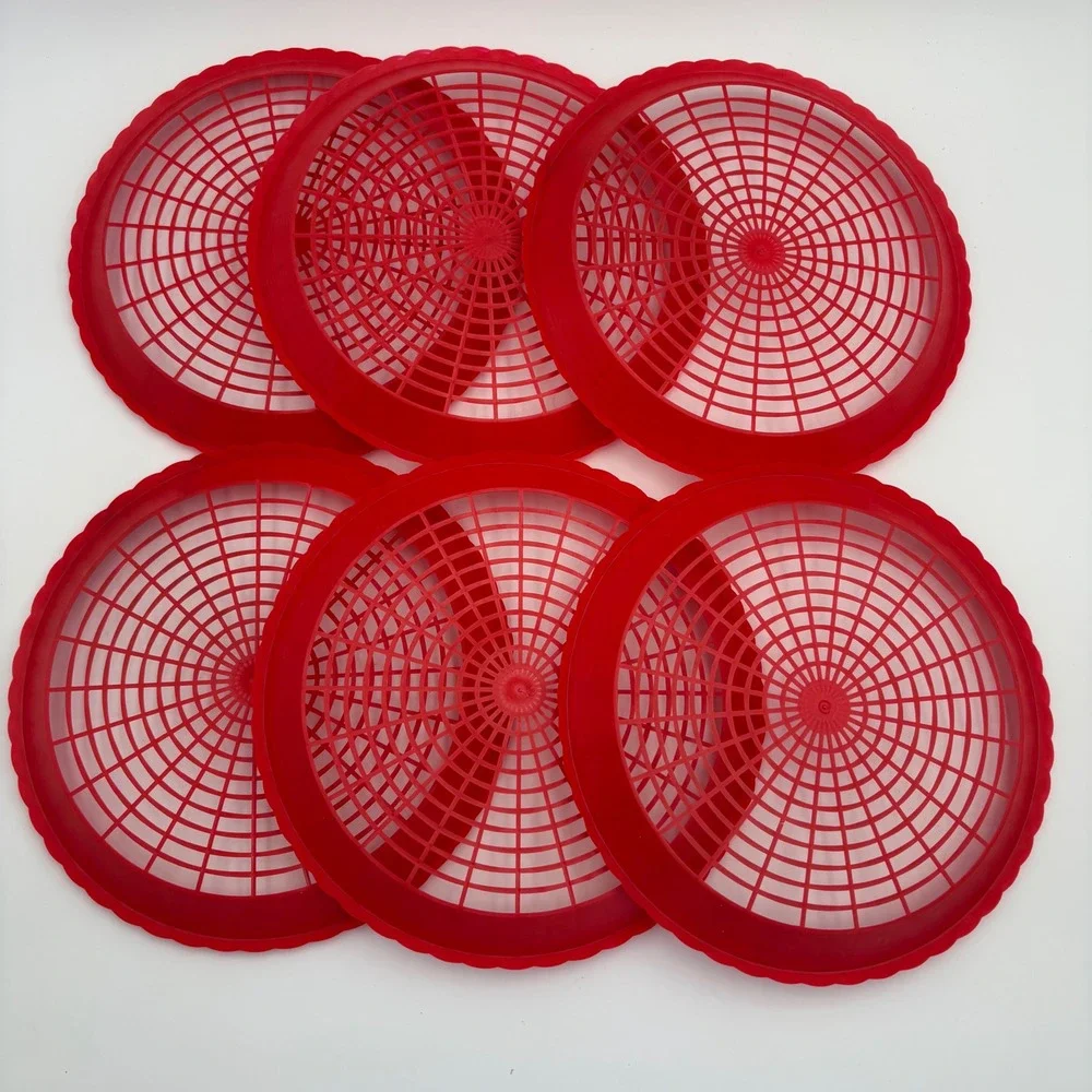Unbranded Paper Plate Holders Unisex OS Red Excellent Set of 6 Plastic Woven